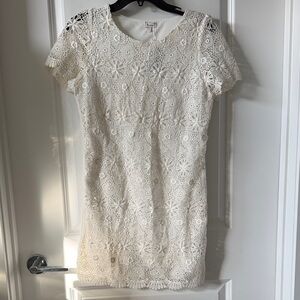 Elegant White Lace Mini Dress